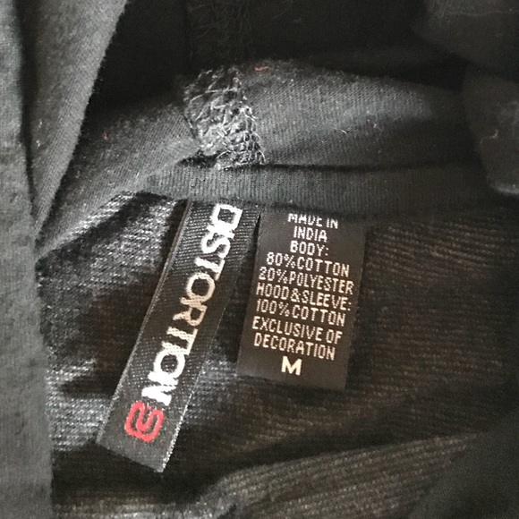 Men’s long sleeve raglan style hoodie (black/grey) - Picture 3 of 3